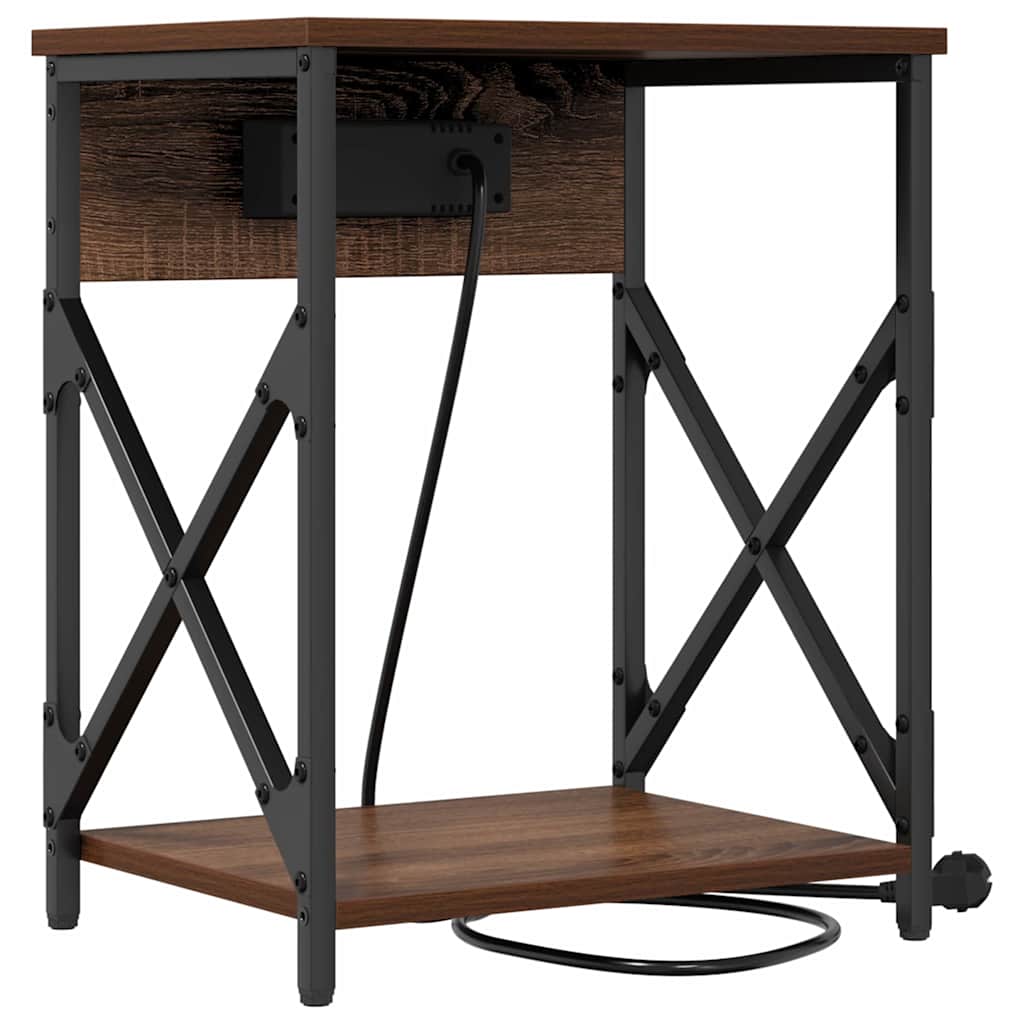 Nachttisch 2 pcs Braun Eichen-Optik 41 x 31 x 51 cm