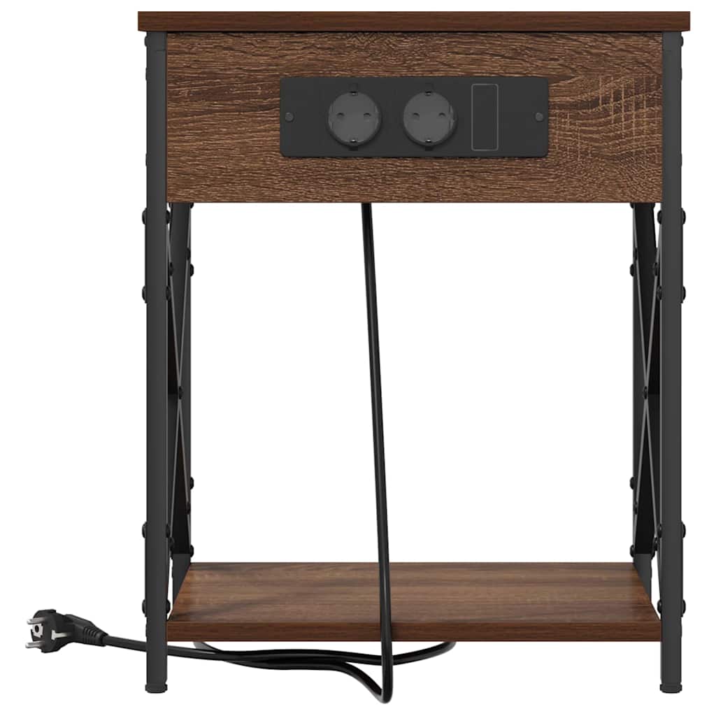 Nachttisch 2 pcs Braun Eichen-Optik 41 x 31 x 51 cm