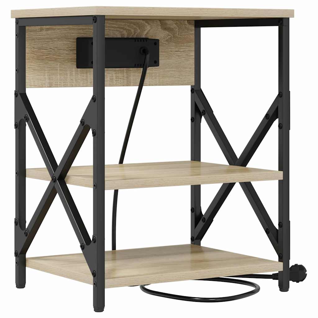 Nachttisch mit Regal Sonoma-Eiche 41 x 31 x 51 cm Holzwerkstoff