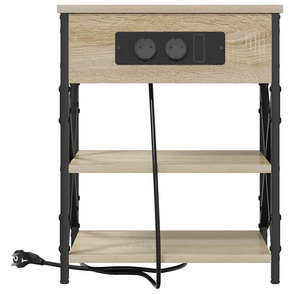 Nachttisch mit Regal Sonoma-Eiche 41 x 31 x 51 cm Holzwerkstoff