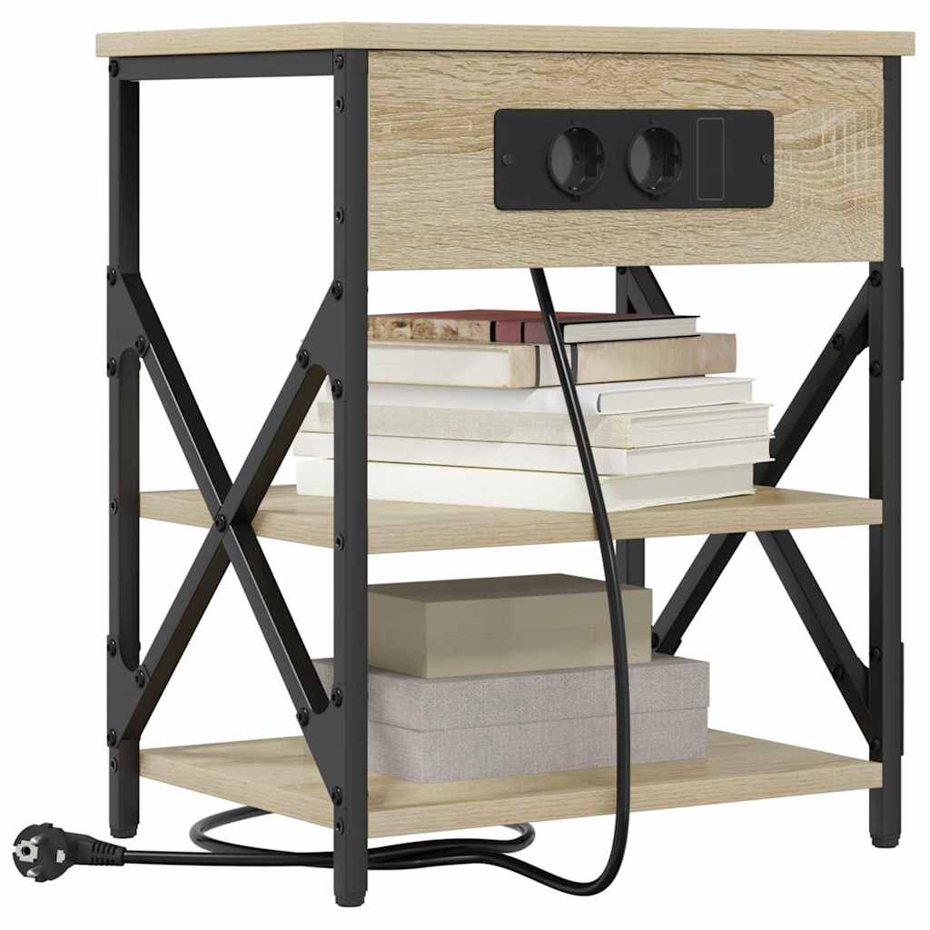 Nachttisch mit Regal Sonoma-Eiche 41 x 31 x 51 cm Holzwerkstoff