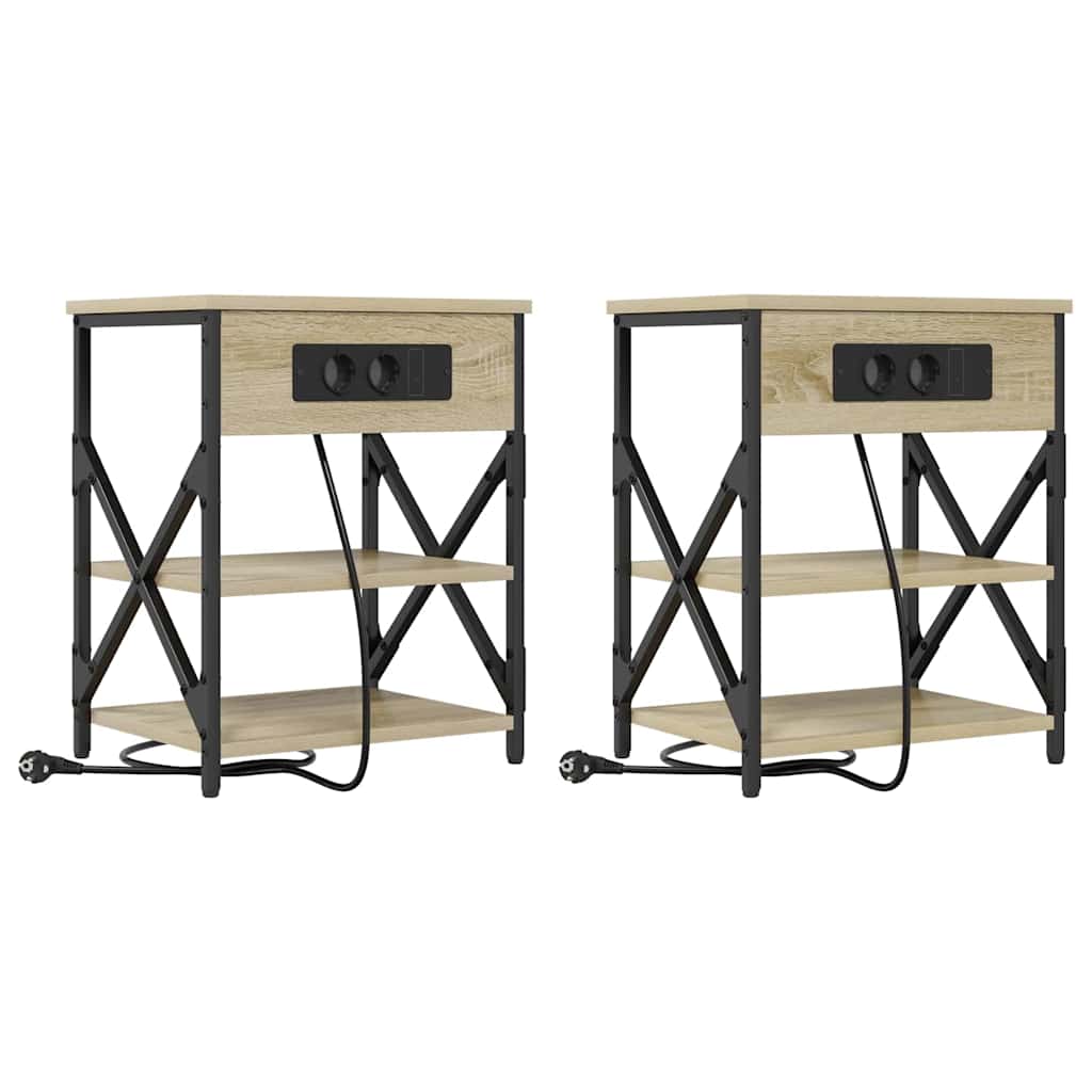 Nachttisch 2 pcs Sonoma-Eiche 41 x 31 x 51 cm Holzwerkstoff