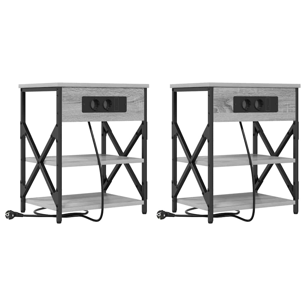 Nachttisch 2 pcs Graues Sonoma 41 x 31 x 51 cm Holzwerkstoff