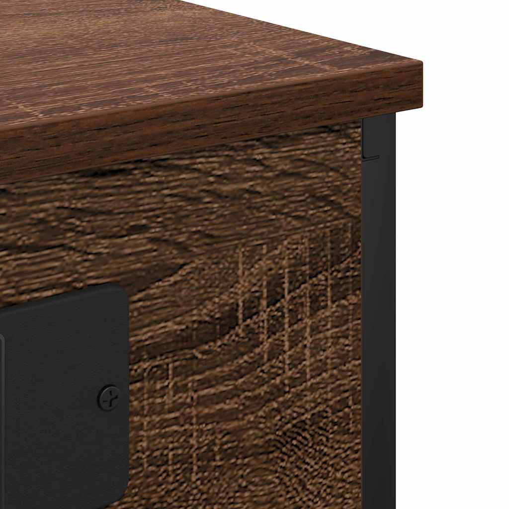Nachttisch mit Regal 2 pcs Braun Eichen-Optik 41 x 31 x 51 cm