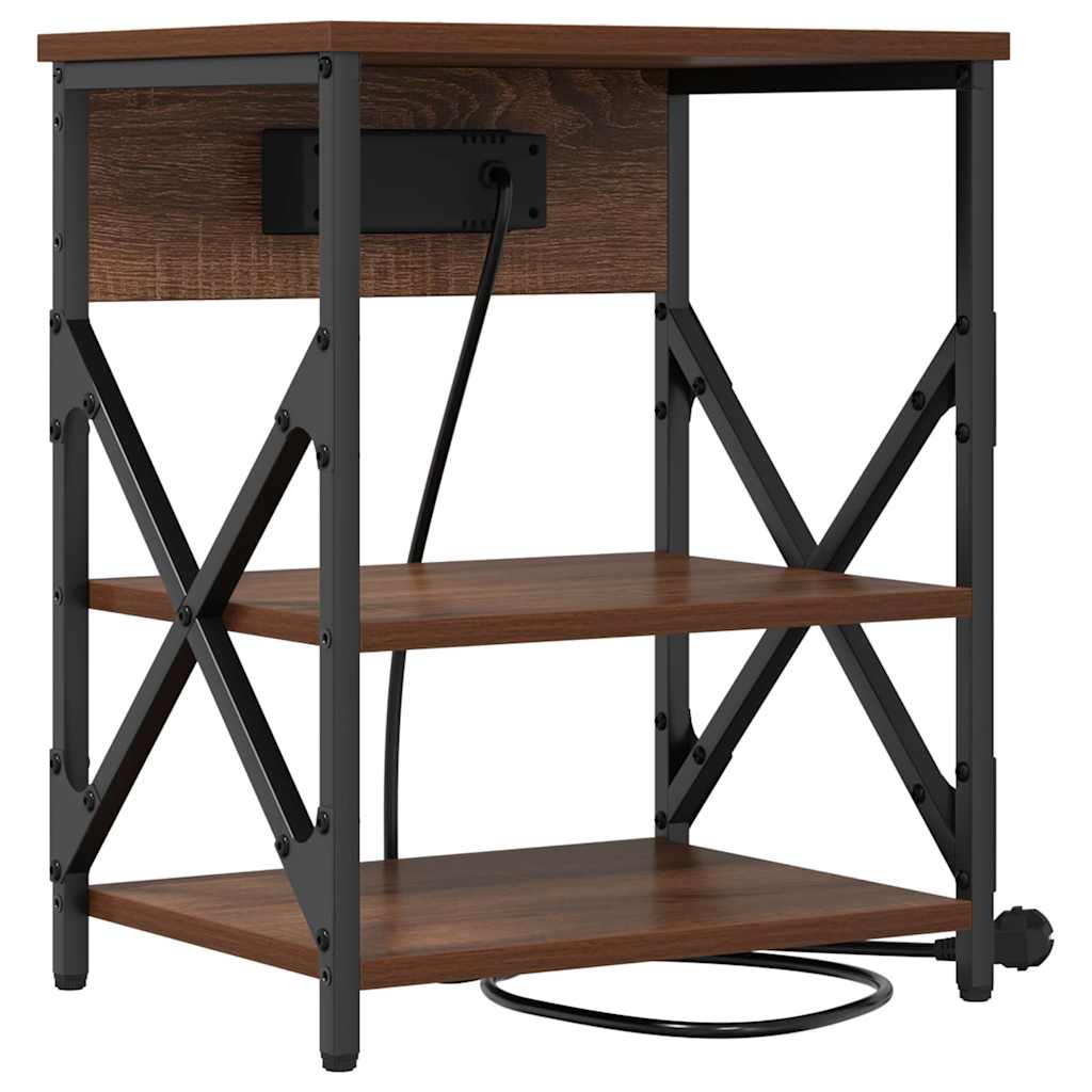 Nachttisch mit Regal 2 pcs Braun Eichen-Optik 41 x 31 x 51 cm