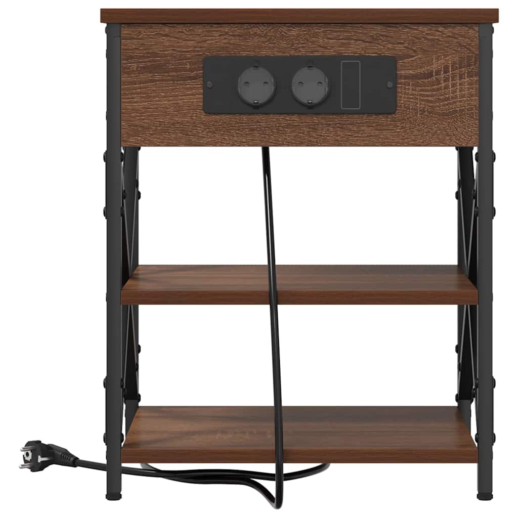 Nachttisch mit Regal 2 pcs Braun Eichen-Optik 41 x 31 x 51 cm
