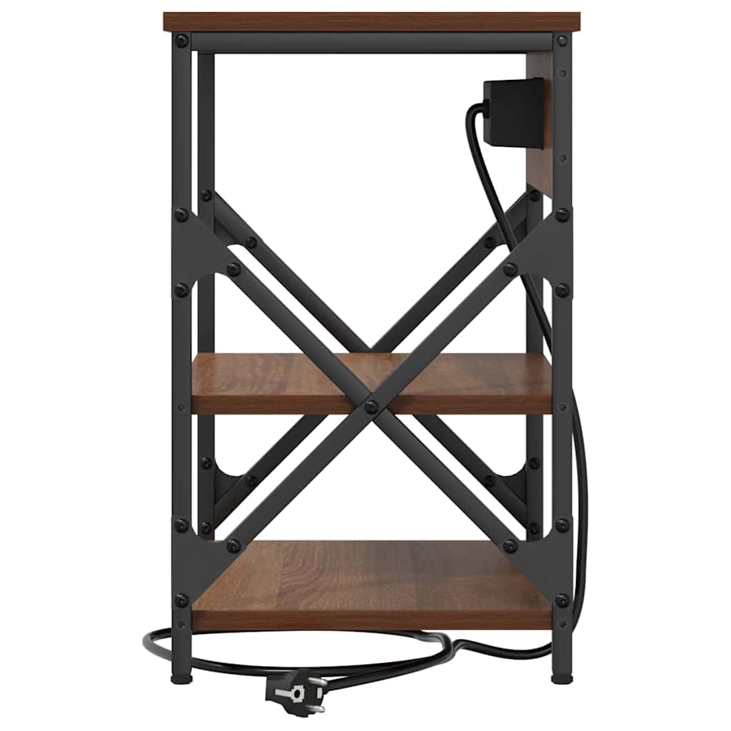 Nachttisch mit Regal 2 pcs Braun Eichen-Optik 41 x 31 x 51 cm