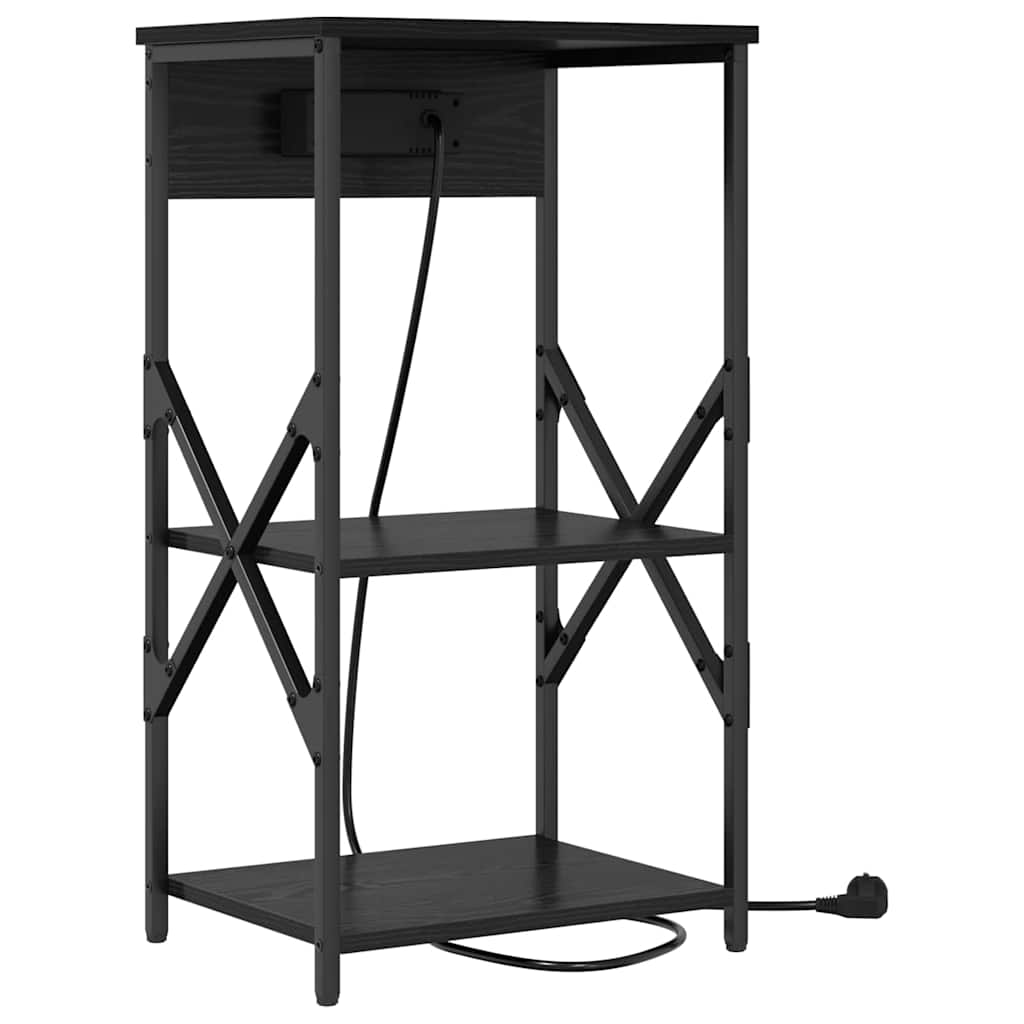Nachttisch Schwarz Eichen-Optik 41 x 31 x 76 cm Holzwerkstoff