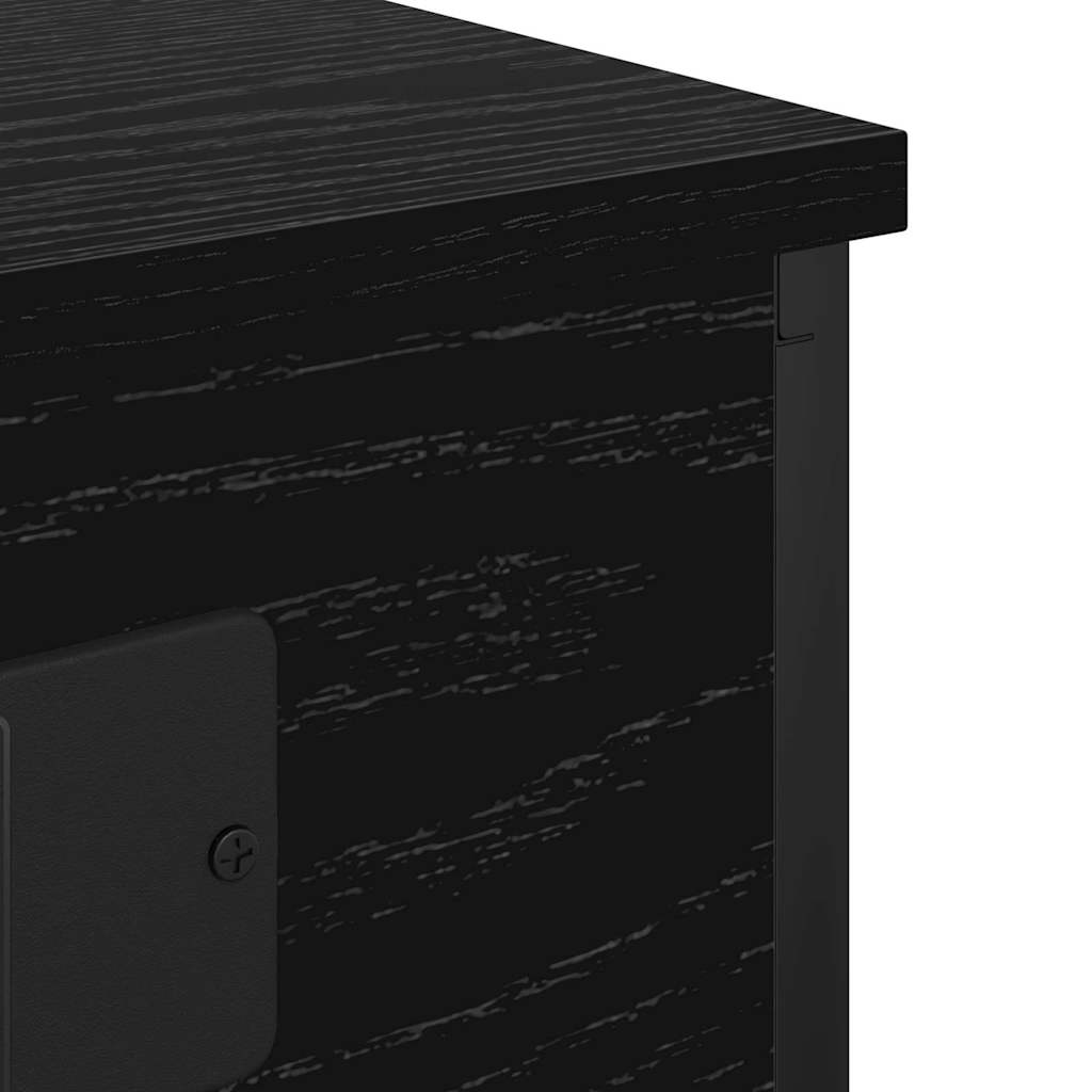 Nachttisch mit Regal 2 pcs Schwarz Eichen-Optik 41 x 31 x 76 cm