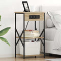 Nachttisch mit Regal Sonoma-Eiche 41 x 31 x 76 cm Holzwerkstoff
