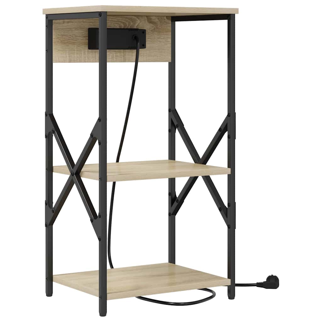 Nachttisch mit Regal Sonoma-Eiche 41 x 31 x 76 cm Holzwerkstoff