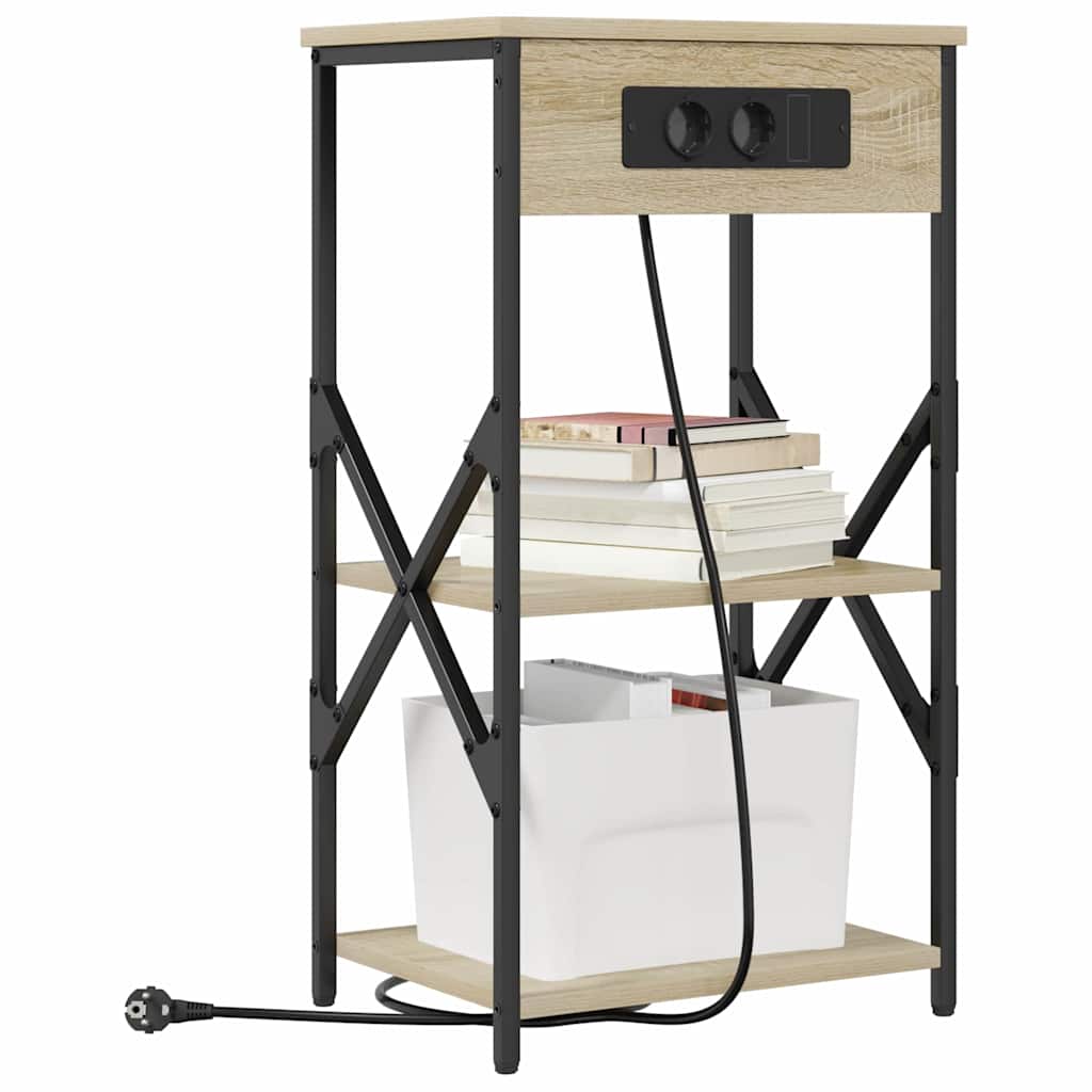Nachttisch mit Regal Sonoma-Eiche 41 x 31 x 76 cm Holzwerkstoff