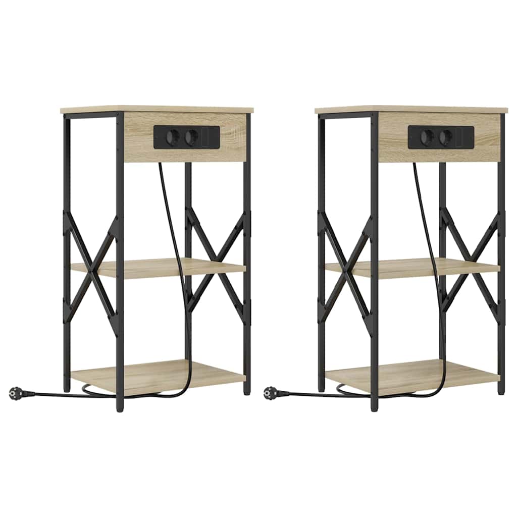 Nachttisch 2 pcs Sonoma-Eiche 41 x 31 x 76 cm Holzwerkstoff