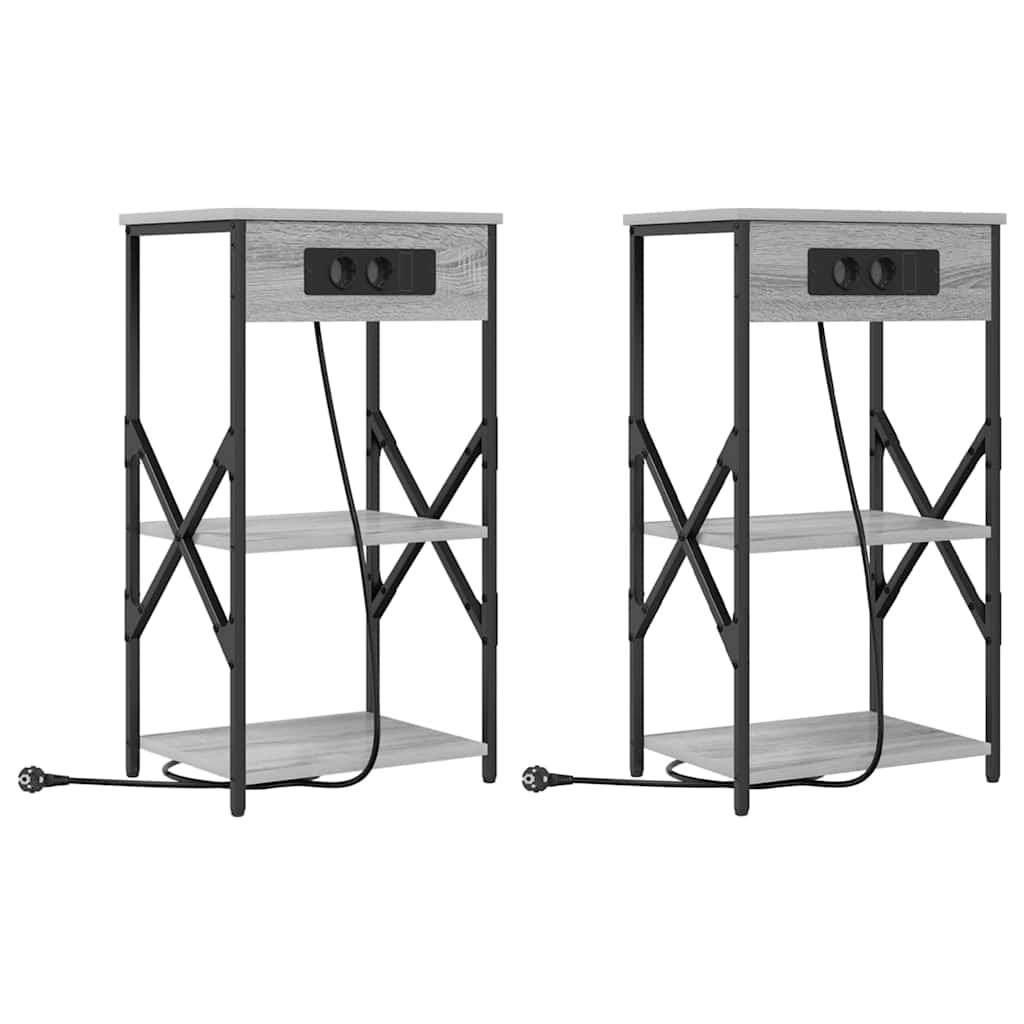 Nachttisch 2 pcs Graues Sonoma 41 x 31 x 76 cm Holzwerkstoff