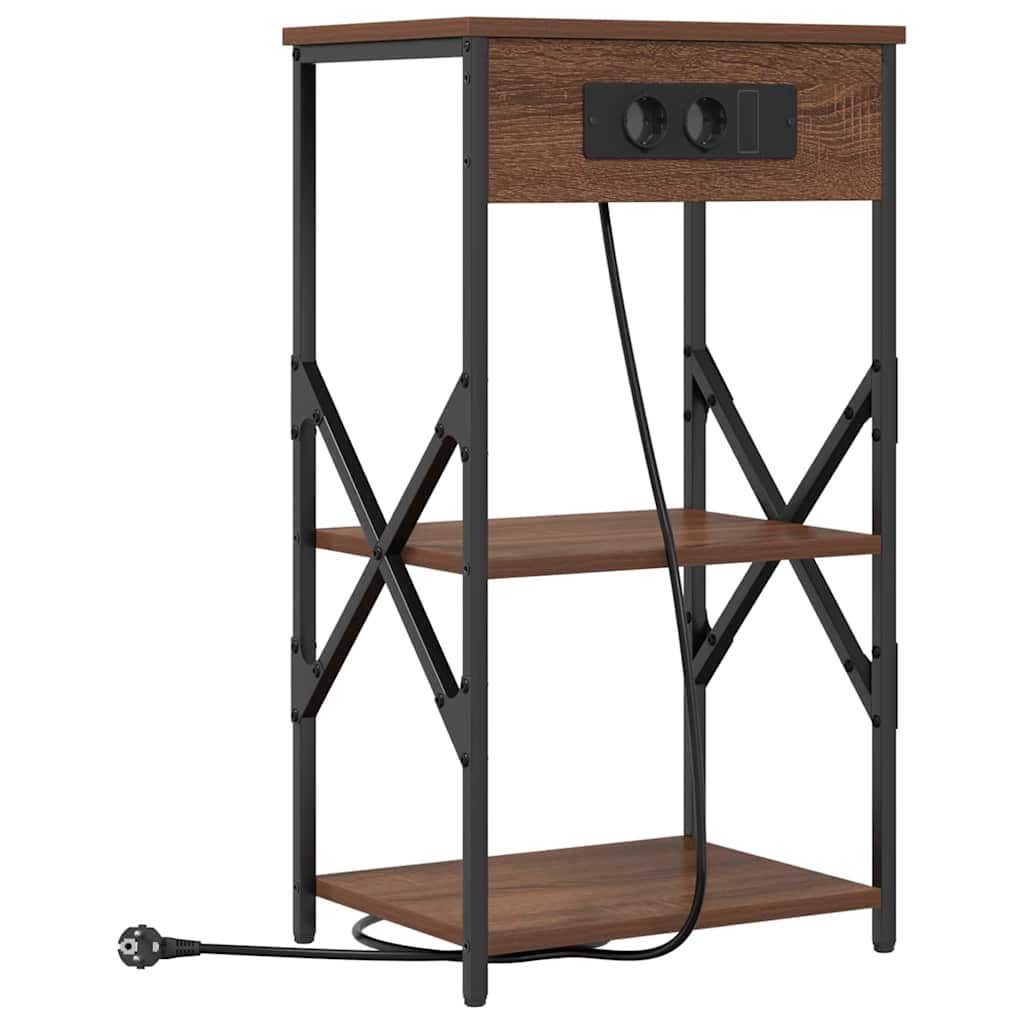 Nachttisch mit Regal 2 pcs Braun Eichen-Optik 41 x 31 x 76 cm