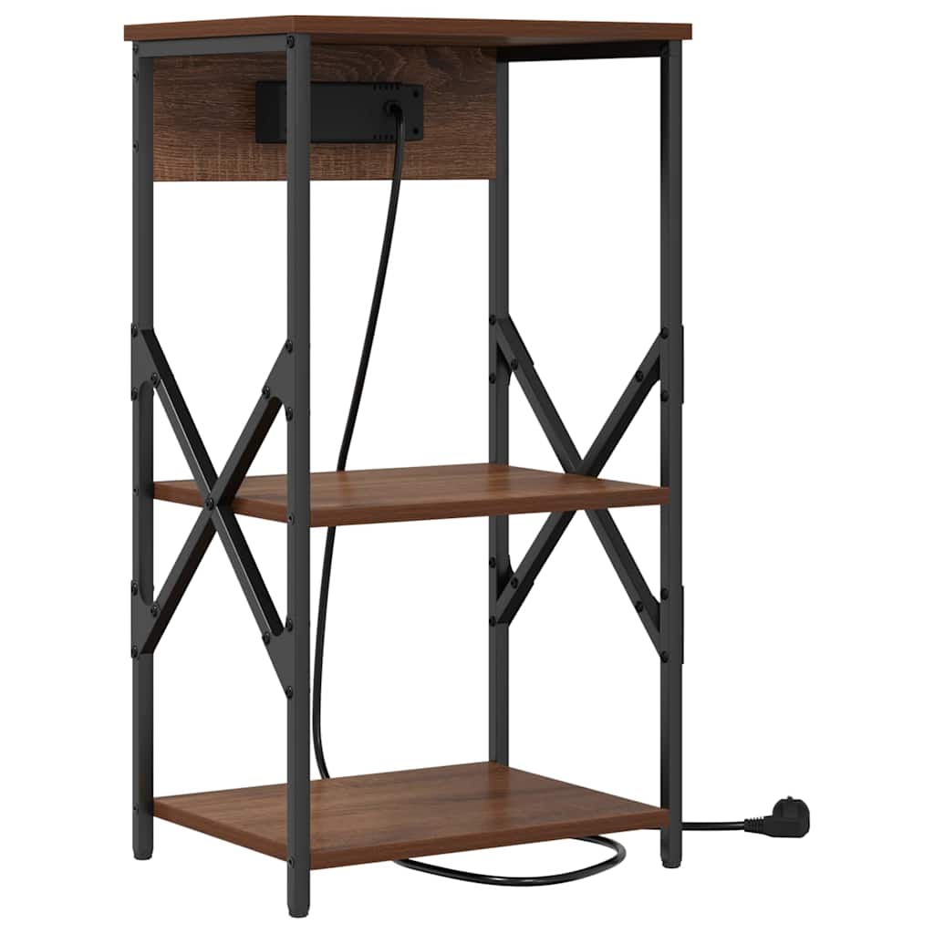 Nachttisch mit Regal 2 pcs Braun Eichen-Optik 41 x 31 x 76 cm