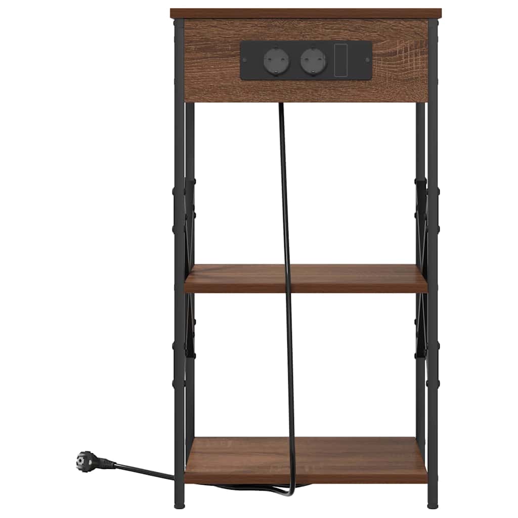 Nachttisch mit Regal 2 pcs Braun Eichen-Optik 41 x 31 x 76 cm
