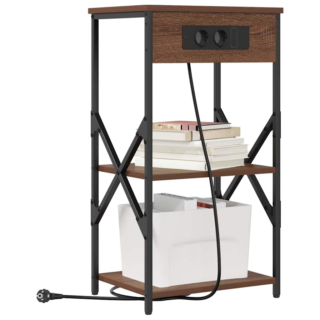 Nachttisch mit Regal 2 pcs Braun Eichen-Optik 41 x 31 x 76 cm