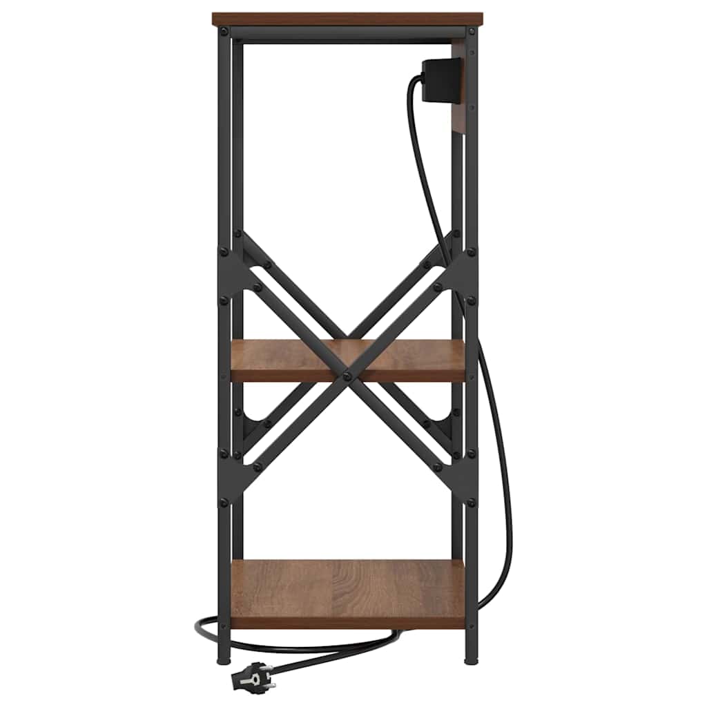 Nachttisch mit Regal 2 pcs Braun Eichen-Optik 41 x 31 x 76 cm