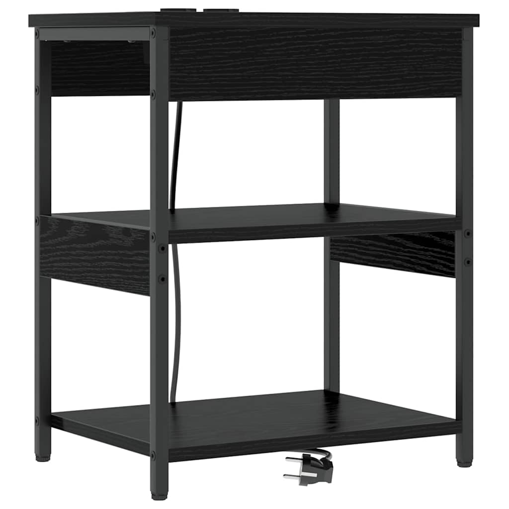 Nachttisch 2 pcs Schwarz Eichen-Optik 41 x 31 x 51 cm