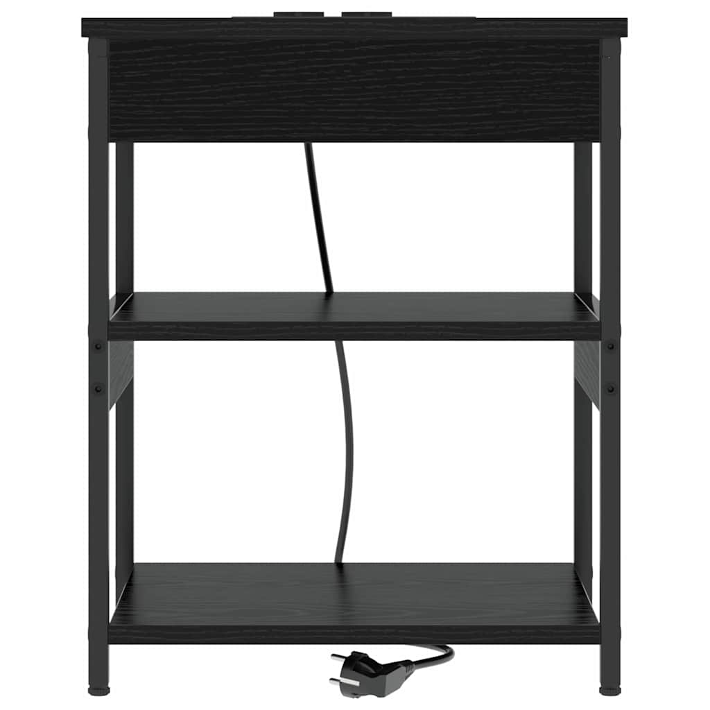 Nachttisch 2 pcs Schwarz Eichen-Optik 41 x 31 x 51 cm