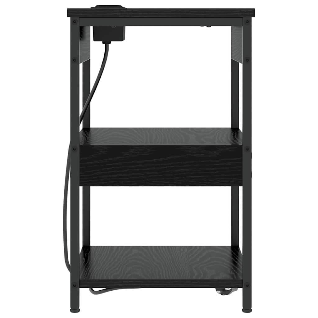 Nachttisch 2 pcs Schwarz Eichen-Optik 41 x 31 x 51 cm