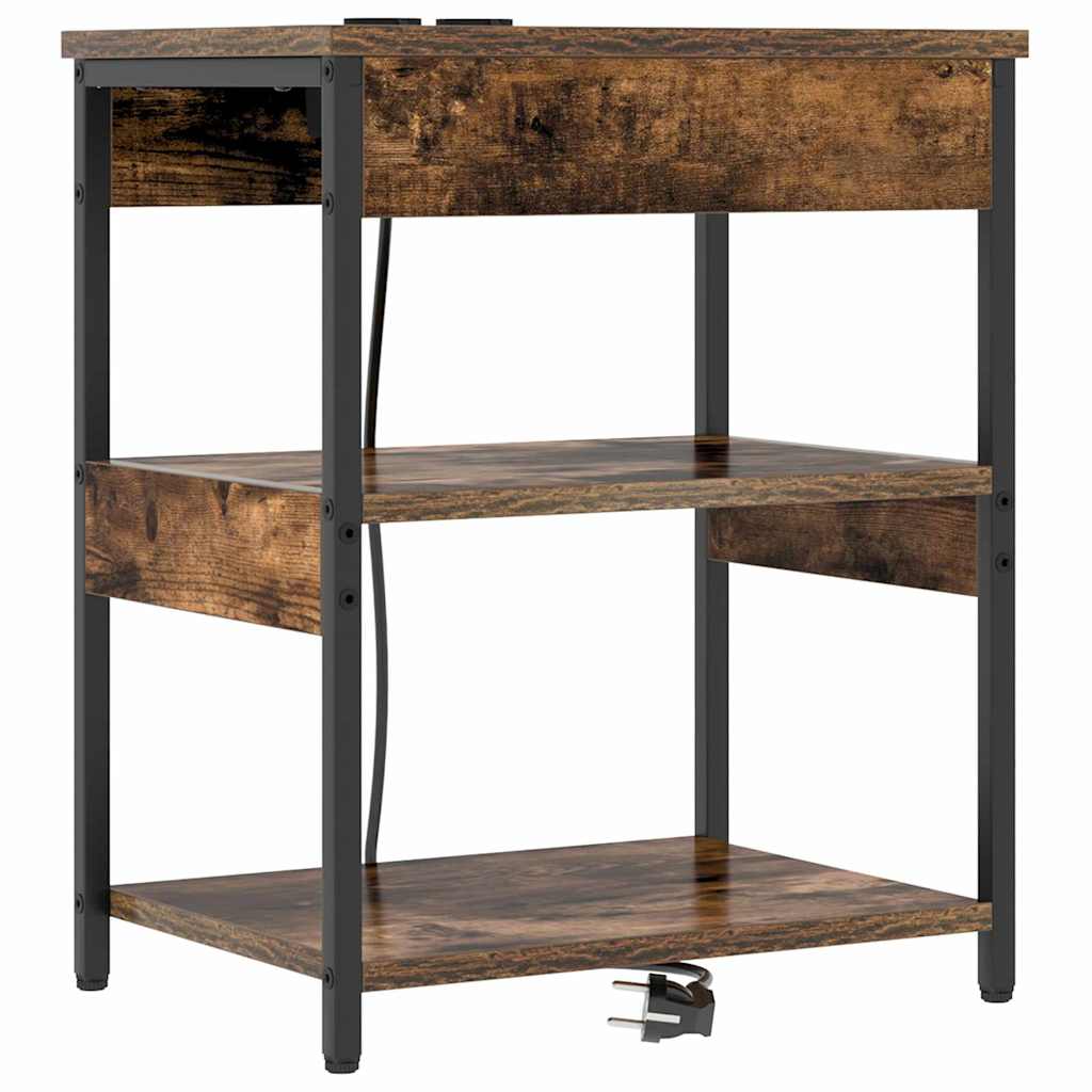 Nachttisch 2 pcs Geräucherte Eiche 41 x 31 x 51 cm