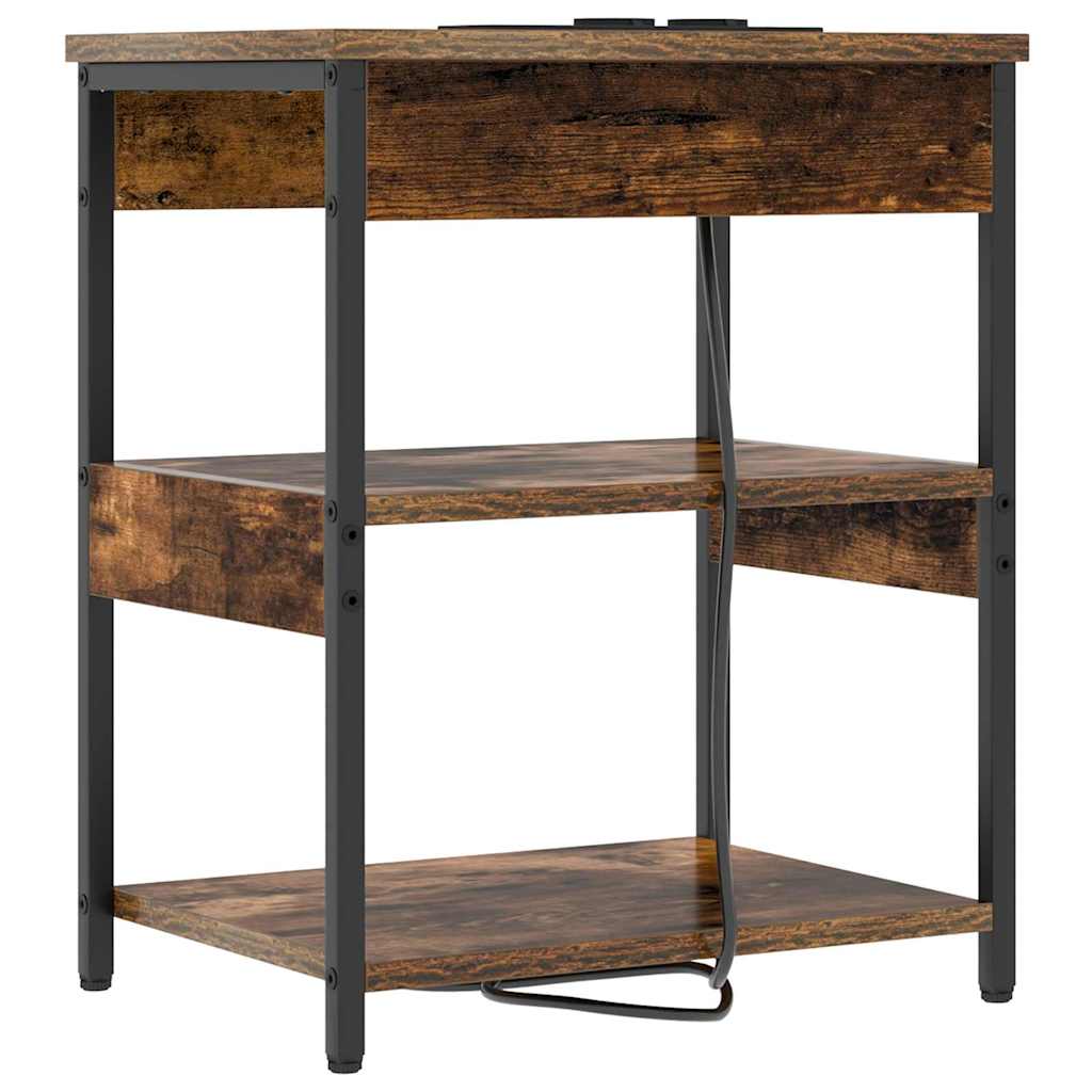 Nachttisch 2 pcs Geräucherte Eiche 41 x 31 x 51 cm
