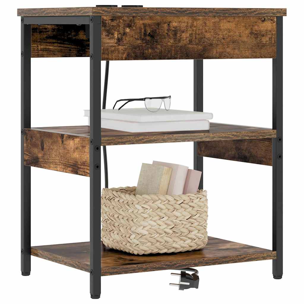 Nachttisch 2 pcs Geräucherte Eiche 41 x 31 x 51 cm