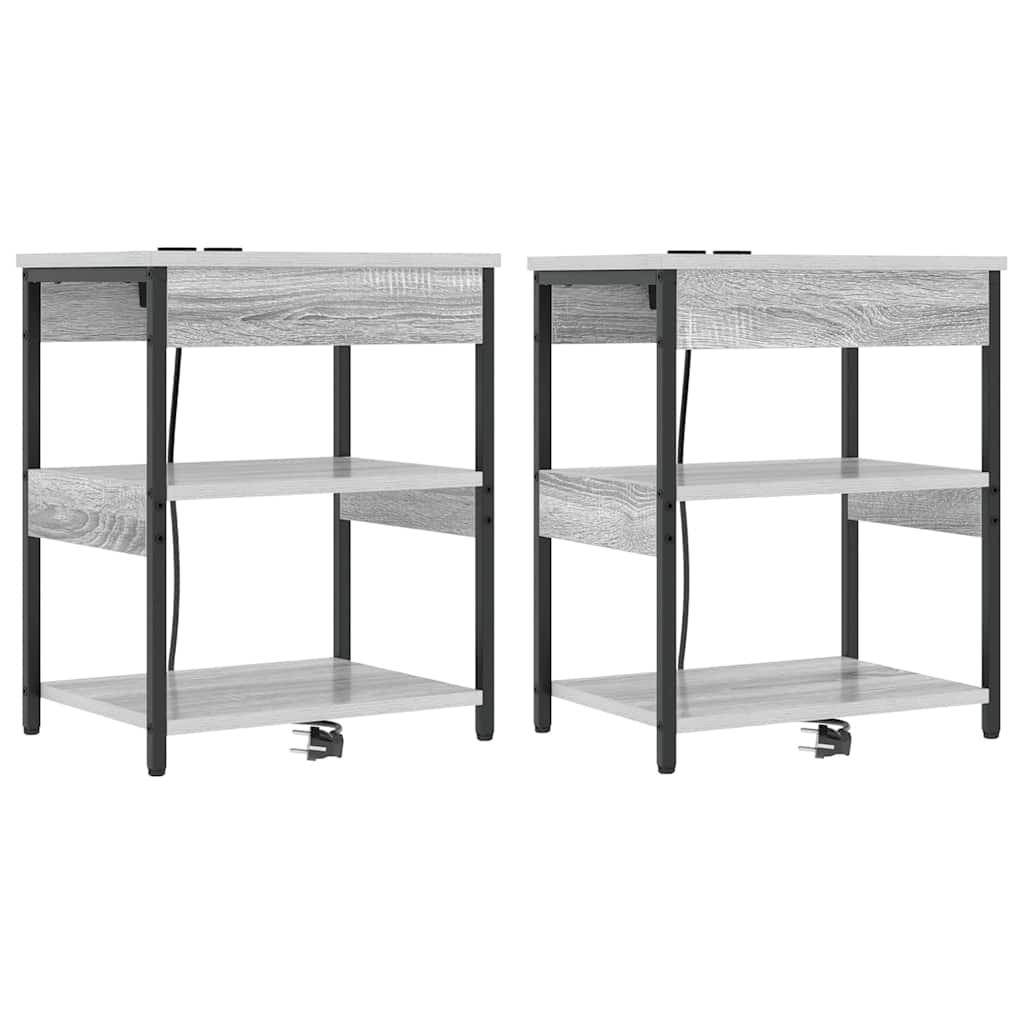 Nachttisch 2 pcs Graues Sonoma 41 x 31 x 51 cm Holzwerkstoff