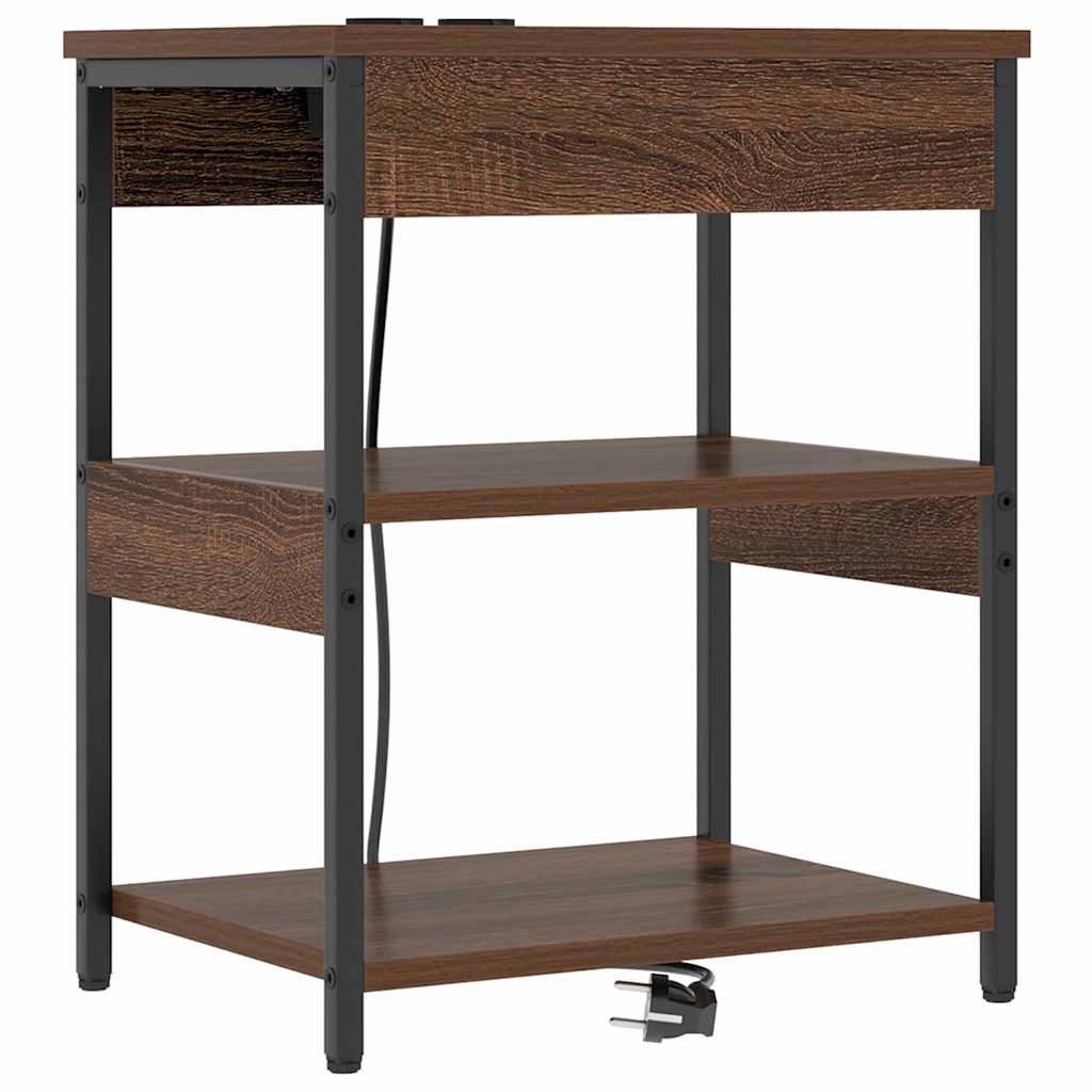 Nachttisch 2 pcs Braun Eichen-Optik 41 x 31 x 51 cm
