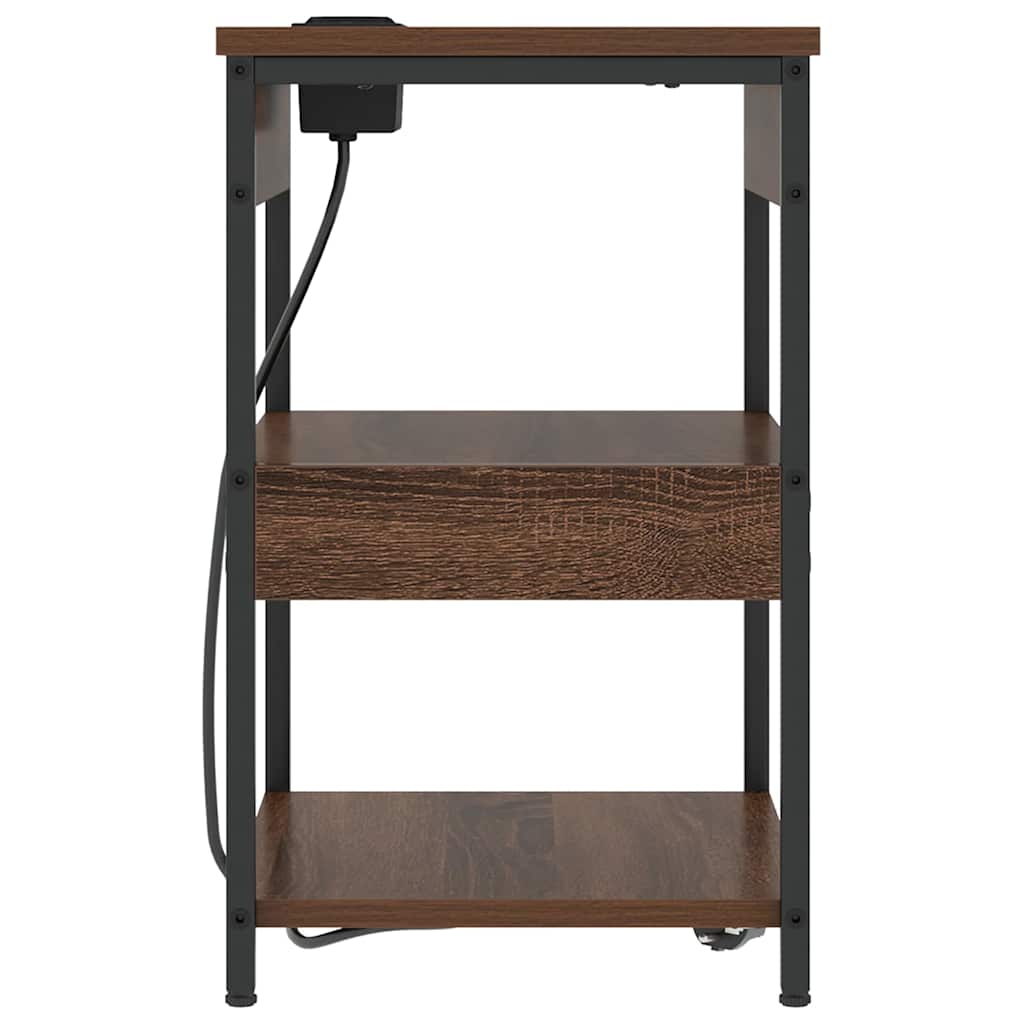 Nachttisch 2 pcs Braun Eichen-Optik 41 x 31 x 51 cm