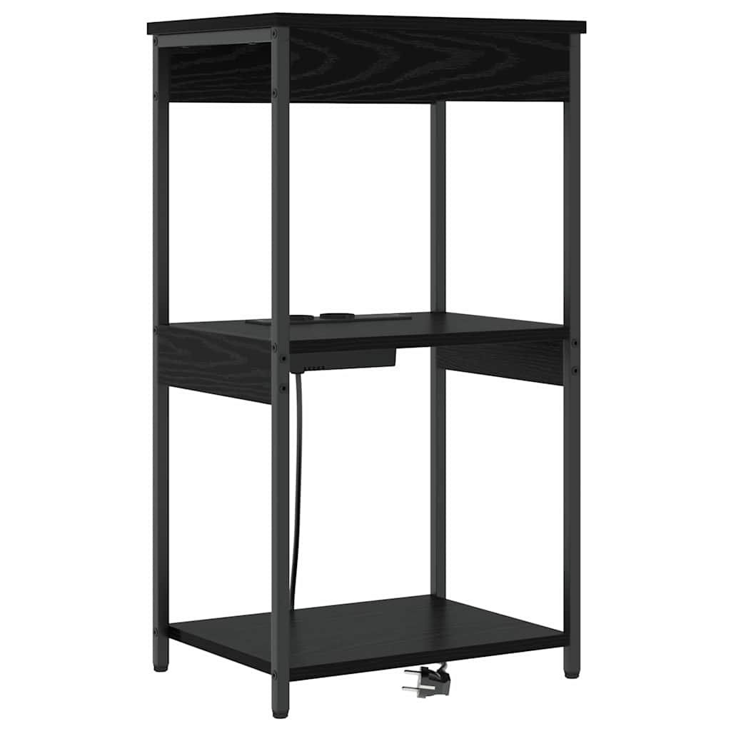 Nachttisch Schwarz Eichen-Optik 41 x 31 x 76 cm Holzwerkstoff