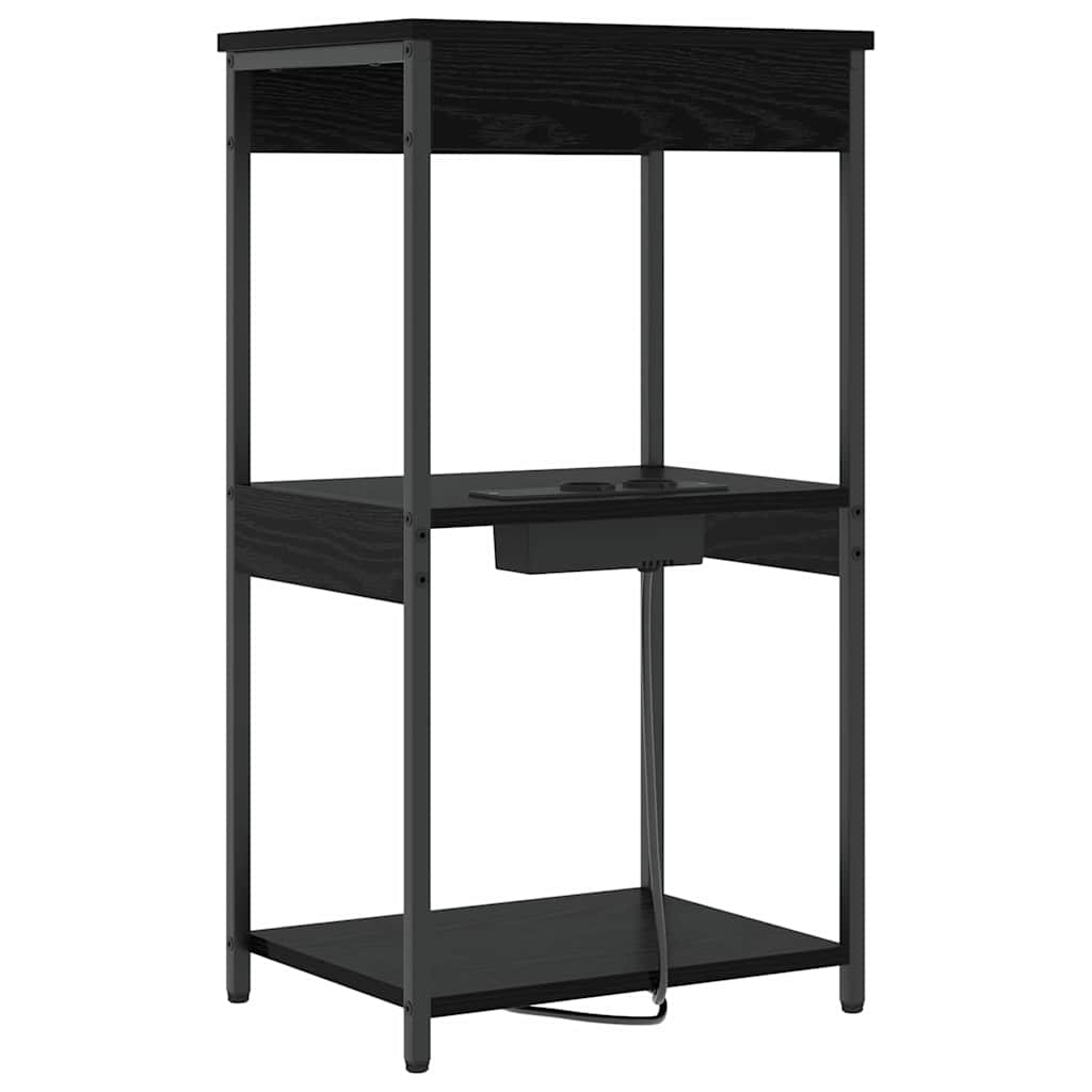 Nachttisch Schwarz Eichen-Optik 41 x 31 x 76 cm Holzwerkstoff