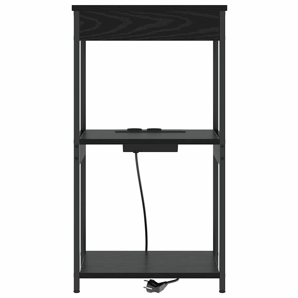 Nachttisch Schwarz Eichen-Optik 41 x 31 x 76 cm Holzwerkstoff