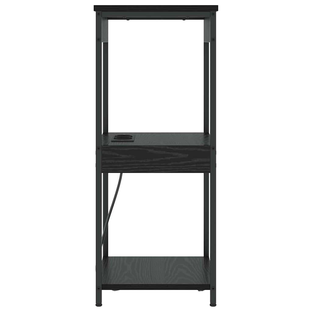 Nachttisch Schwarz Eichen-Optik 41 x 31 x 76 cm Holzwerkstoff