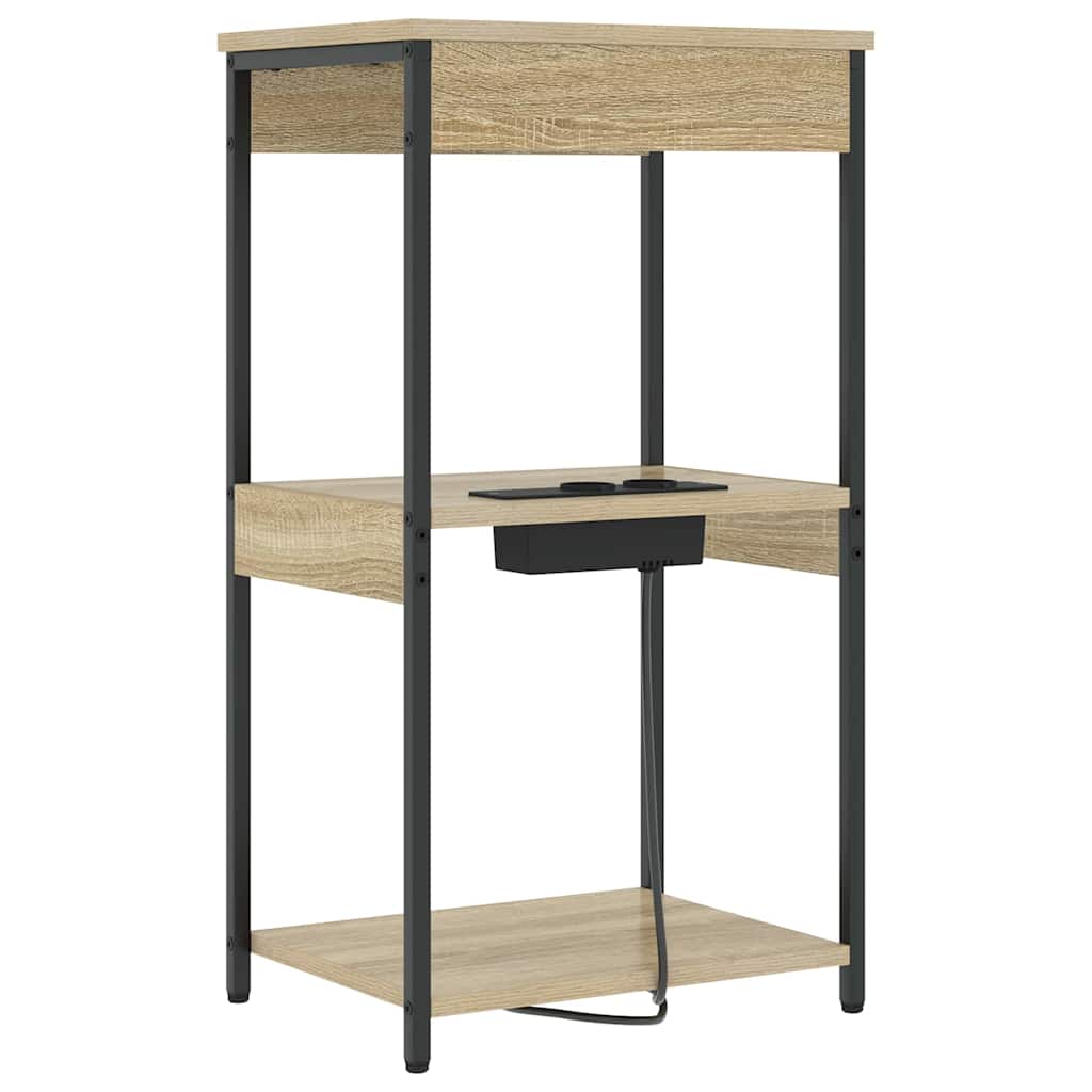 Nachttisch mit Regal Sonoma-Eiche 41 x 31 x 76 cm Holzwerkstoff