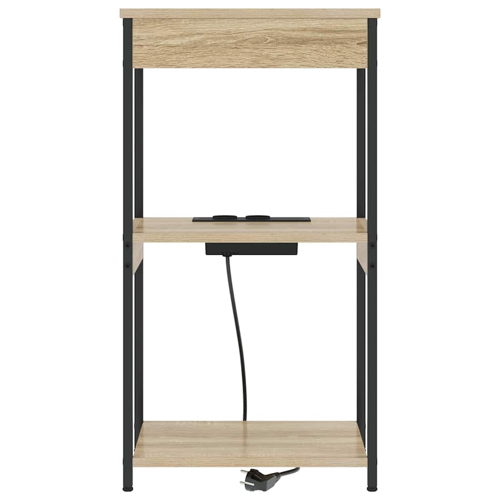 Nachttisch mit Regal Sonoma-Eiche 41 x 31 x 76 cm Holzwerkstoff