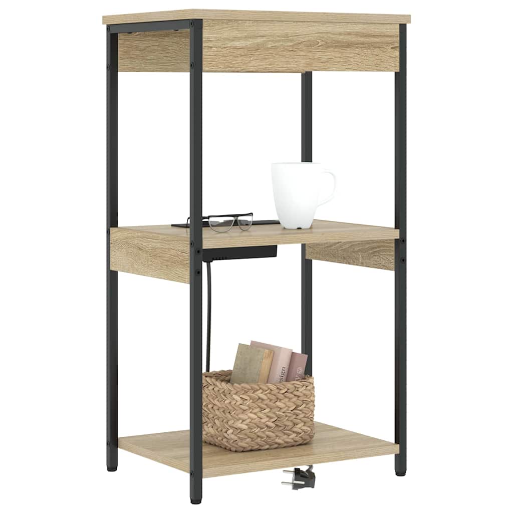 Nachttisch mit Regal Sonoma-Eiche 41 x 31 x 76 cm Holzwerkstoff