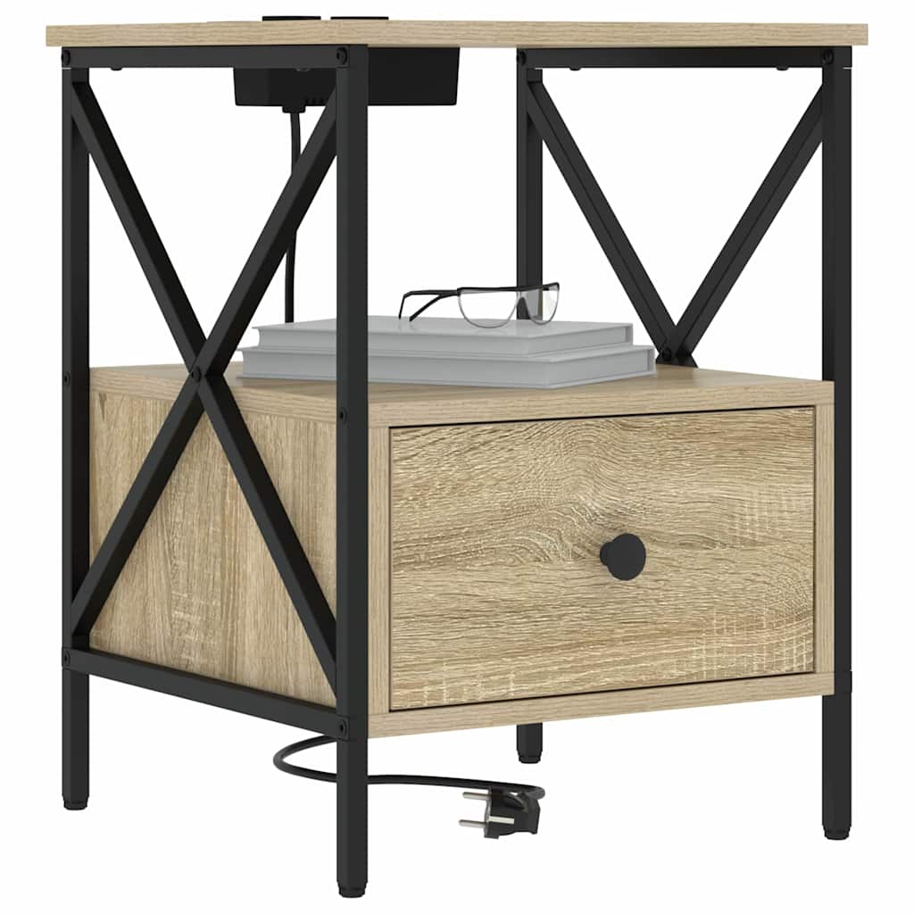Nachttisch 2 pcs Sonoma-Eiche 41,5 x 40,5 x 55 cm Holzwerkstoff