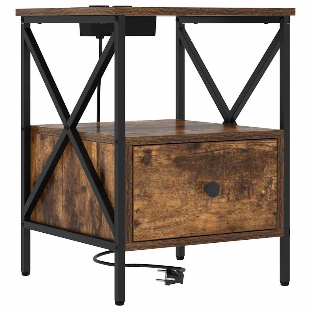 Nachttisch 2 pcs Geräucherte Eiche 41,5 x 40,5 x 55 cm