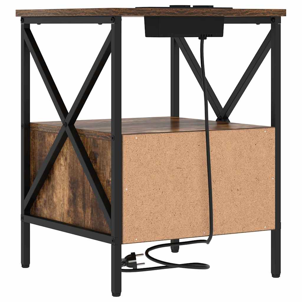 Nachttisch 2 pcs Geräucherte Eiche 41,5 x 40,5 x 55 cm