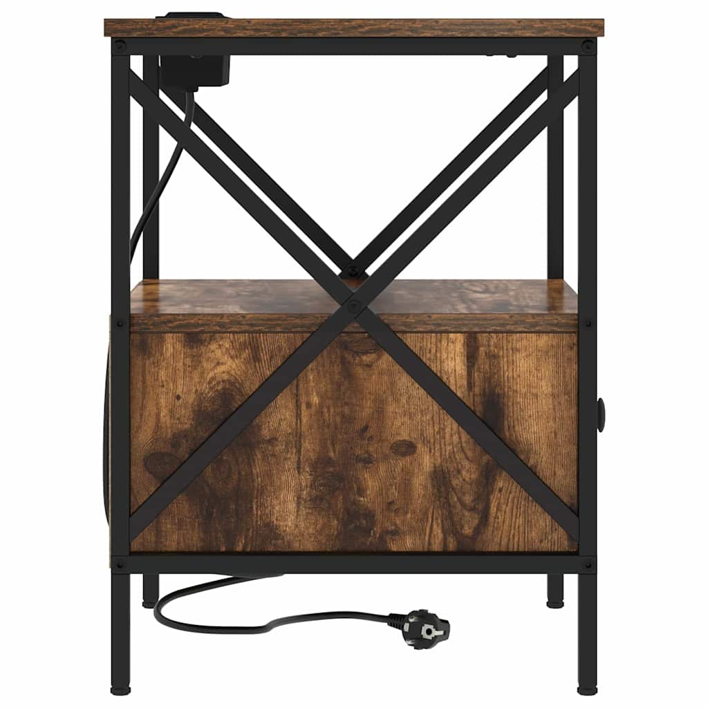 Nachttisch 2 pcs Geräucherte Eiche 41,5 x 40,5 x 55 cm