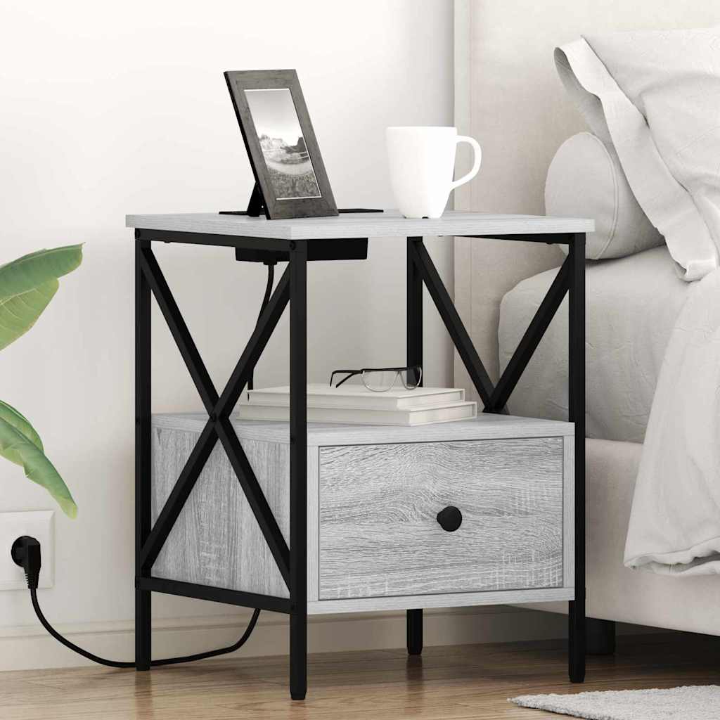 Nachttisch Graues Sonoma 41,5 x 40,5 x 55 cm Holzwerkstoff