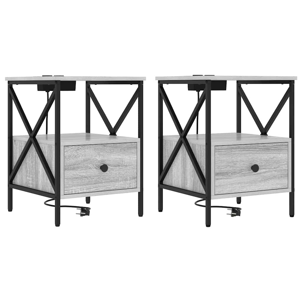 Nachttisch 2 pcs Graues Sonoma 41,5 x 40,5 x 55 cm