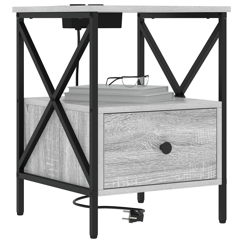 Nachttisch 2 pcs Graues Sonoma 41,5 x 40,5 x 55 cm