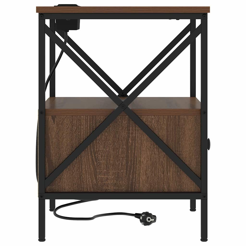 Nachttisch 2 pcs Braun Eichen-Optik 41,5 x 40,5 x 55 cm