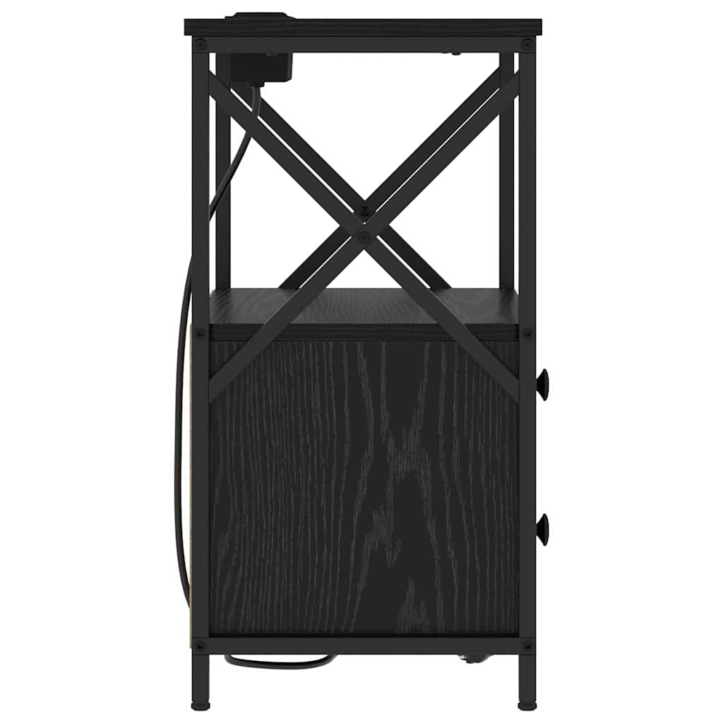 Nachttisch Schwarz Eichen-Optik 40 x 31 x 60 cm Holzwerkstoff