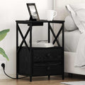Nachttisch 2 pcs Schwarz Eichen-Optik 40 x 31 x 60 cm