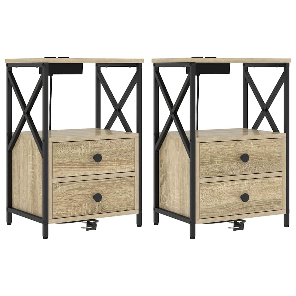 Nachttisch 2 pcs Sonoma-Eiche 40 x 31 x 60 cm Holzwerkstoff